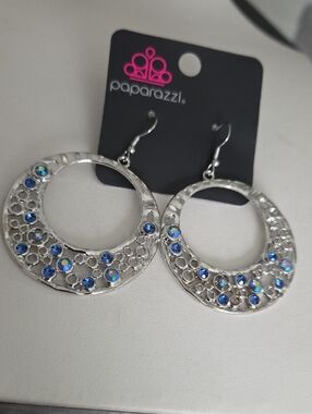 Paparazzi Enchanted Effervescense Blue Earrings NWT